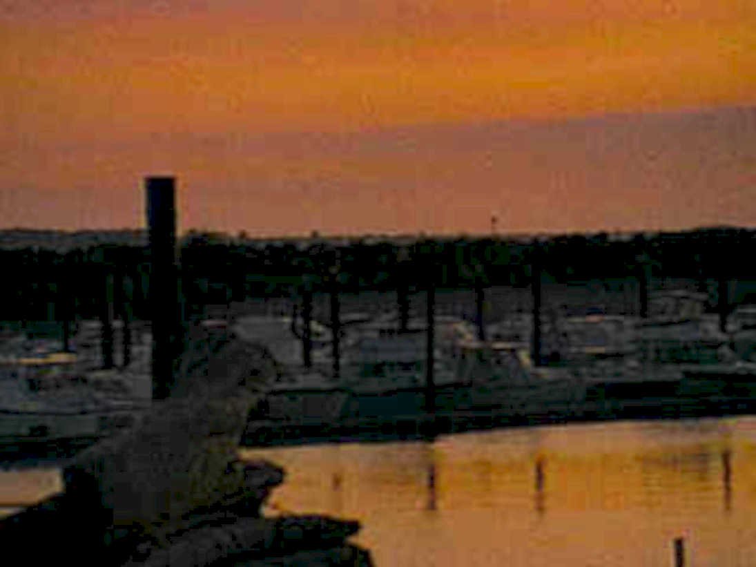 sunset harbor boats 21980s 1990s A4 Photo Print