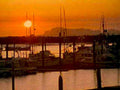 sunset harbor boats 41980s 1990s A4 Photo Print