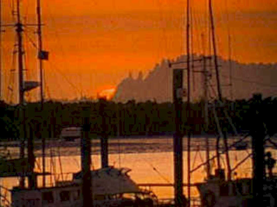 sunset harbor sailboats 21980s 1990s A4 Photo Print