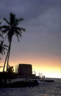 sunset hawaii coastline 1980s 1990s A4 Photo Print
