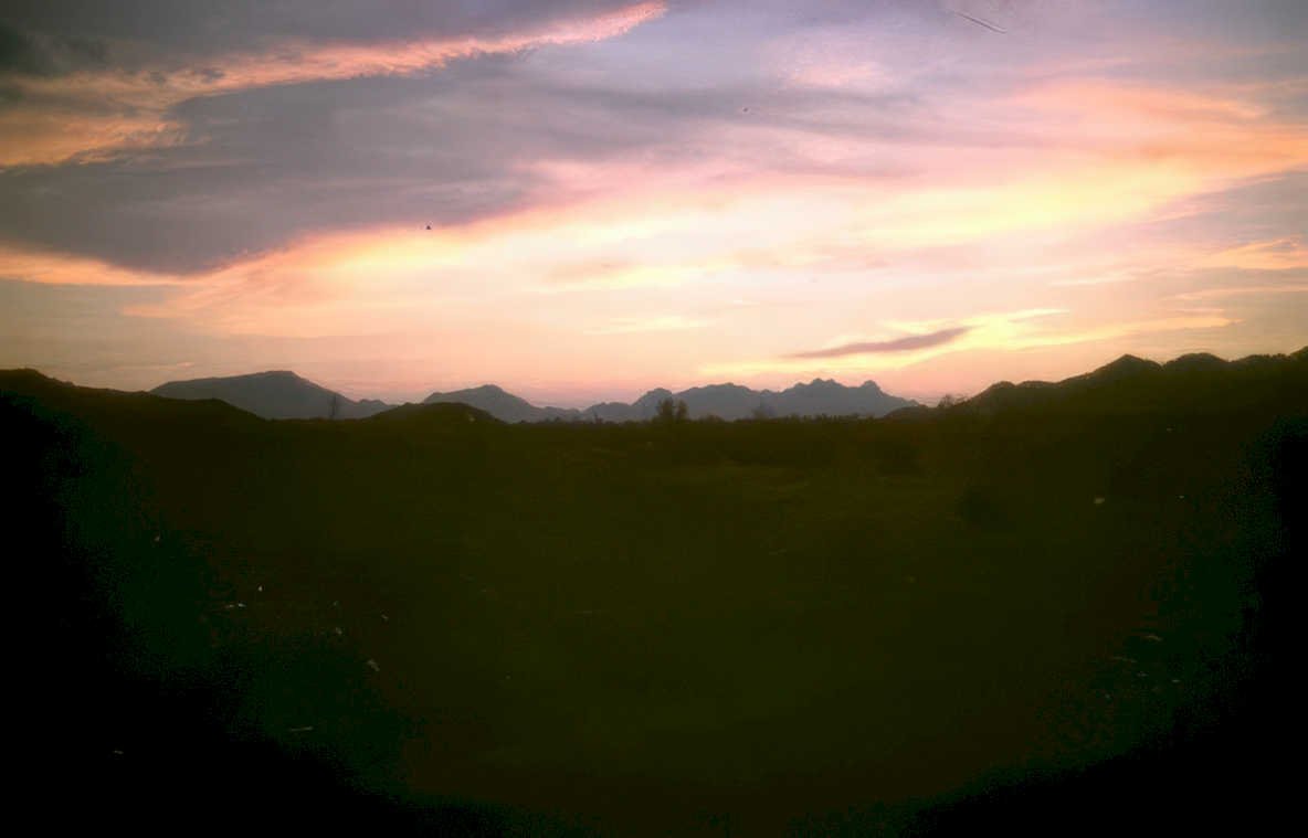 sunset hills sky Vintage A4 Photo Print