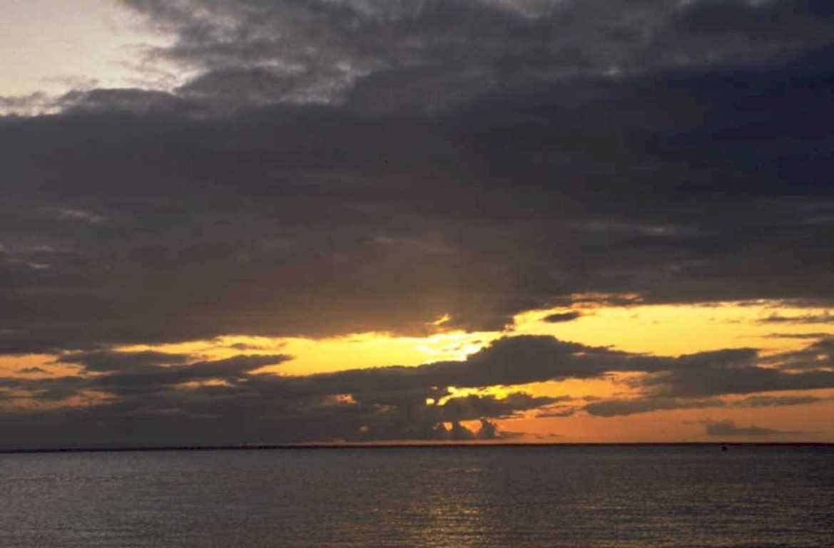 sunset lake michigan 1980s 1990s A4 Photo Print