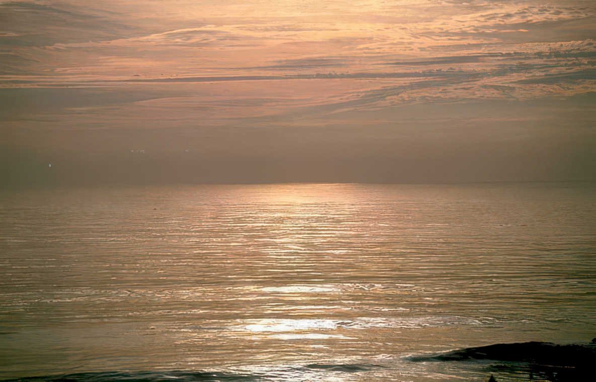 sunset lake michigan Vintage A4 Photo Print