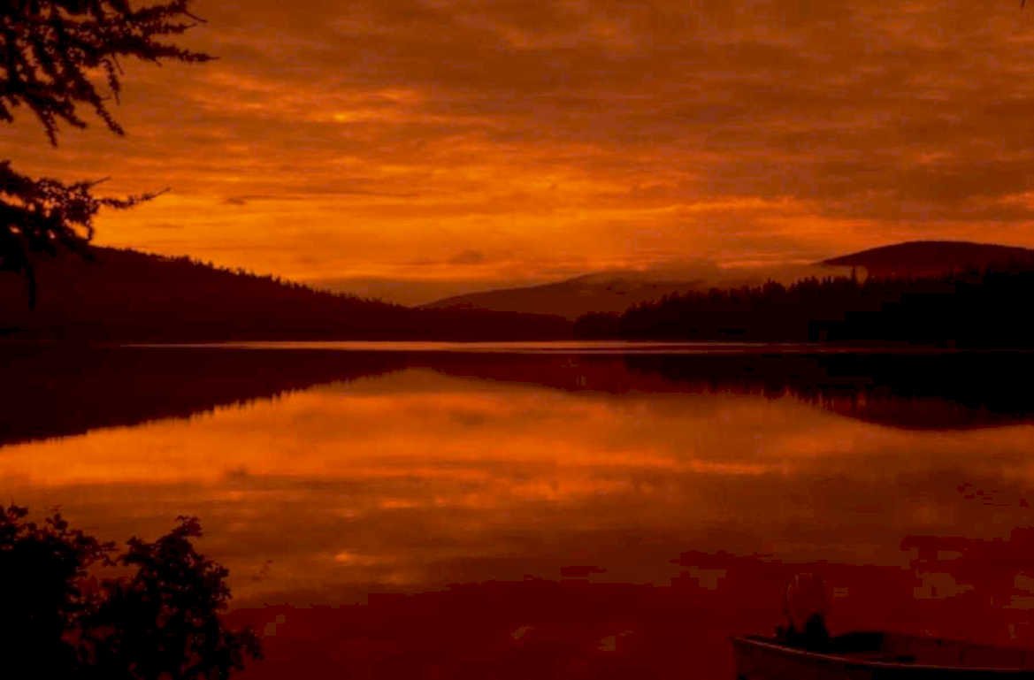 sunset lake reflection 2 1980s 1990s A4 Photo Print 42