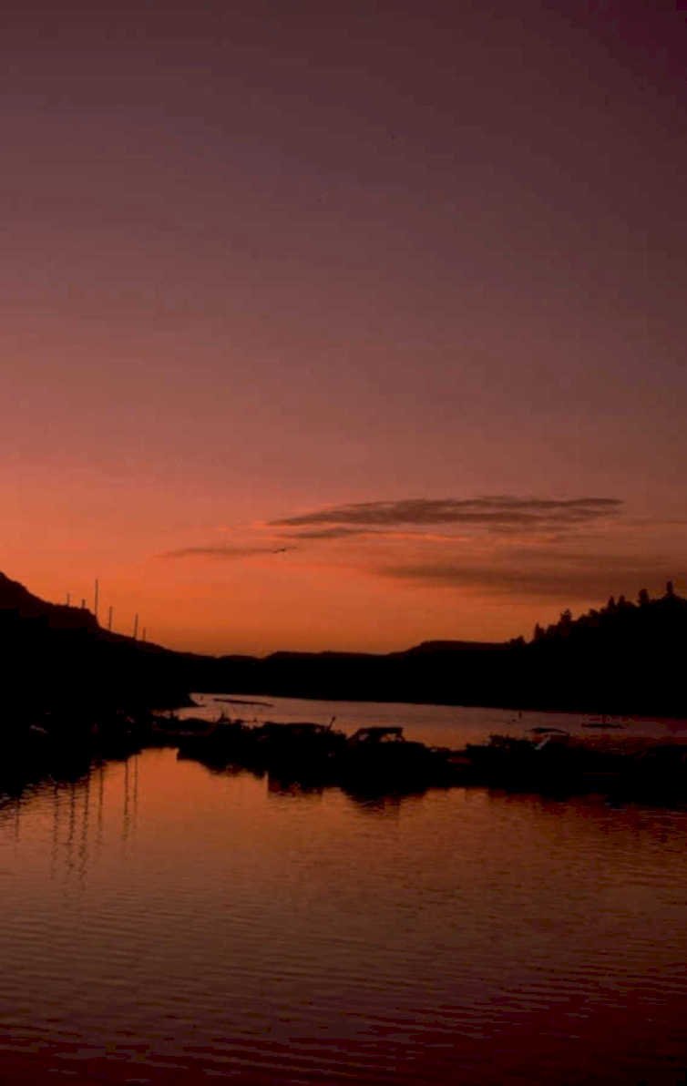 sunset lake reflection 3 1980s 1990s A4 Photo Print