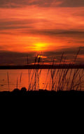 sunset lake reflection 5 1980s 1990s A4 Photo Print
