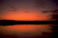 sunset lake treeline 1980s 1990s A4 Photo Print