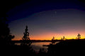 sunset lake trees 1980s 1990s A4 Photo Print