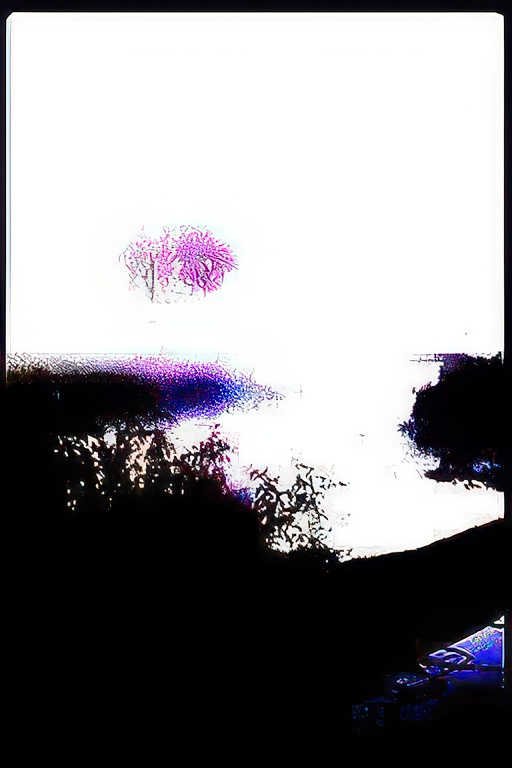 sunset lake trees Vintage A4 Photo Print
