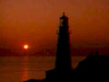 sunset lighthouse silhouette1980s 1990s A4 Photo Print