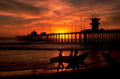 sunset long beach 1980s 1990s A4 Photo Print