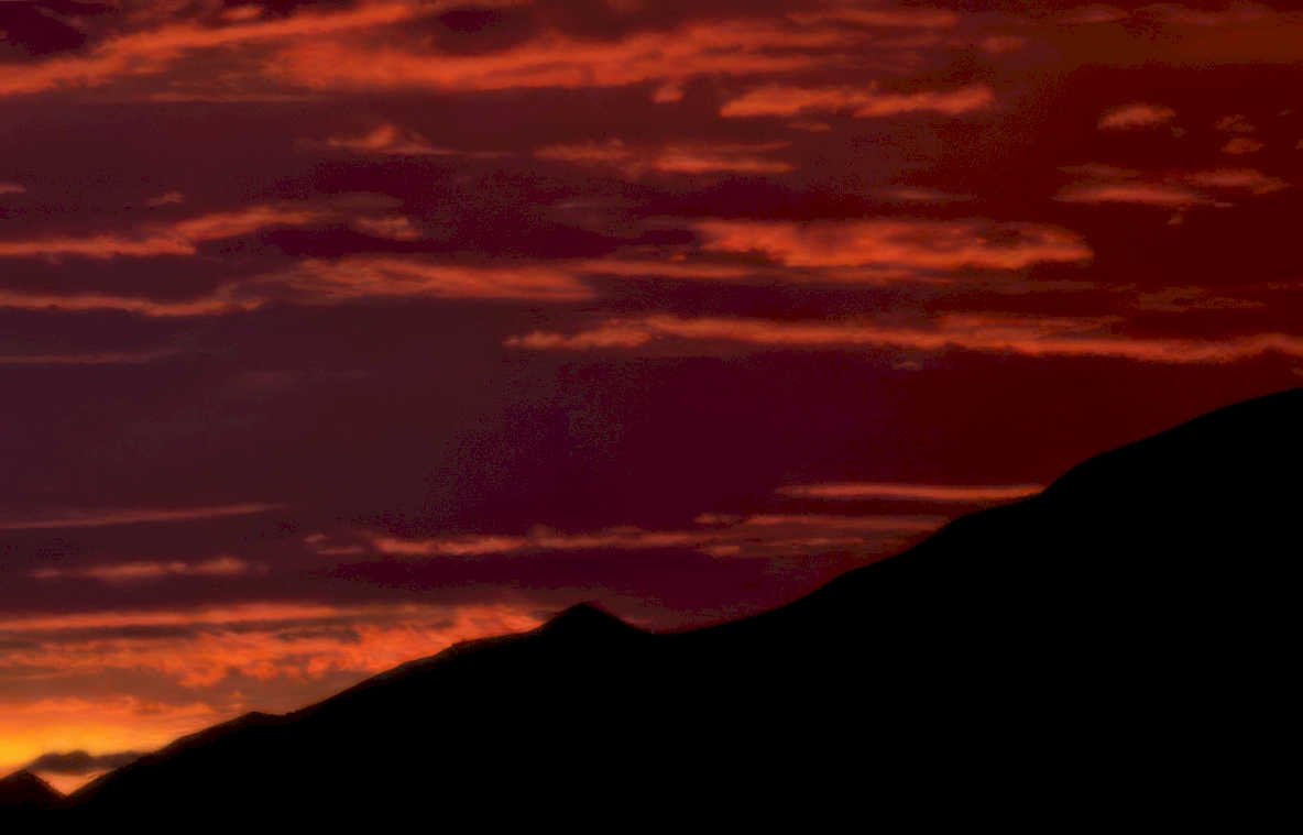 sunset mountain clouds Vintage A4 Photo Print