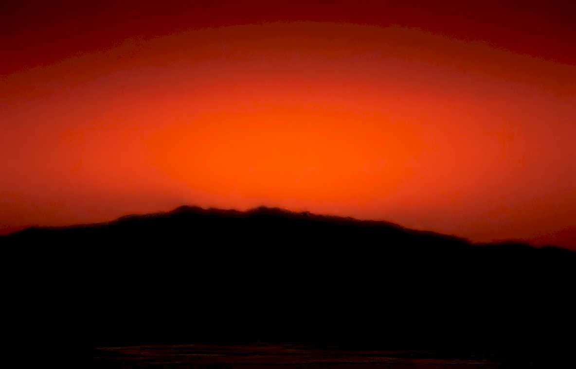 sunset mountain coast Vintage A4 Photo Print