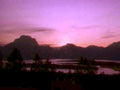 sunset mountain lake 31980s 1990s A4 Photo Print