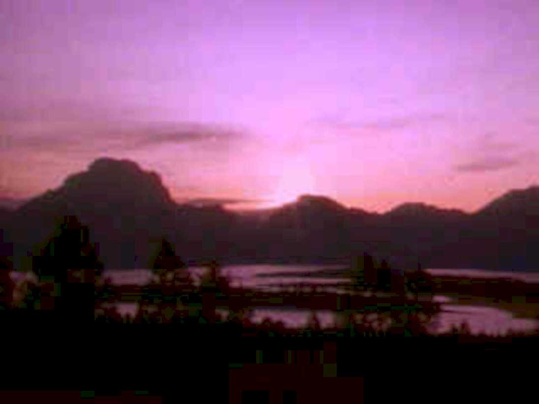 sunset mountain lake 31980s 1990s A4 Photo Print