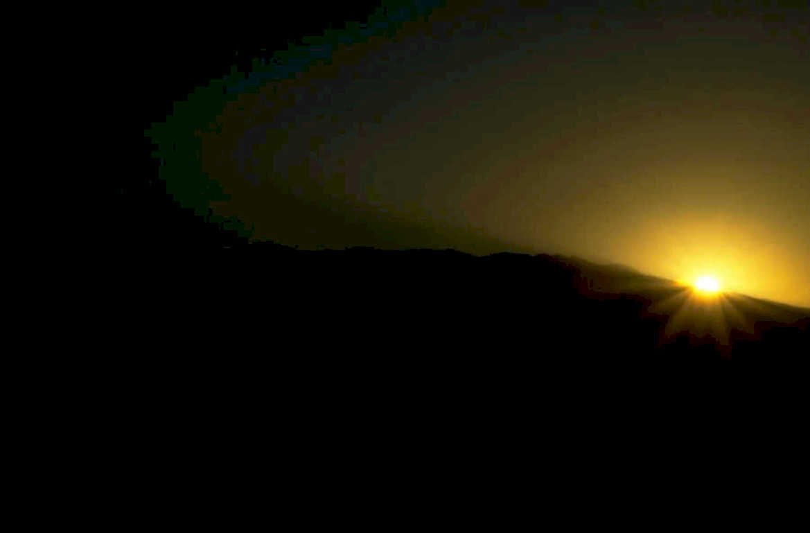 sunset mountain sky 1980s 1990s A4 Photo Print