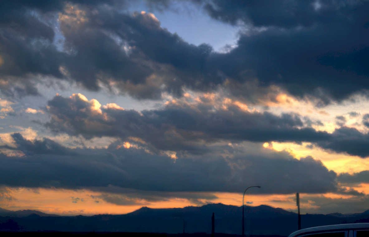 sunset mountains clouds 3 Vintage A4 Photo Print