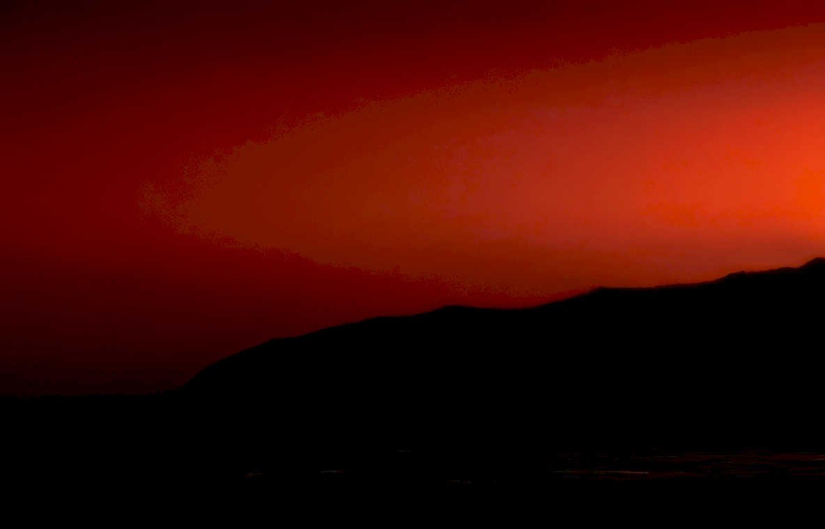 sunset mountains coast Vintage A4 Photo Print