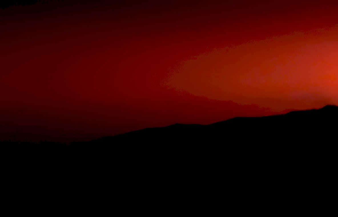 sunset mountains red Vintage A4 Photo Print