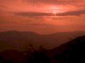 sunset mountains redsky1980s 1990s A4 Photo Print