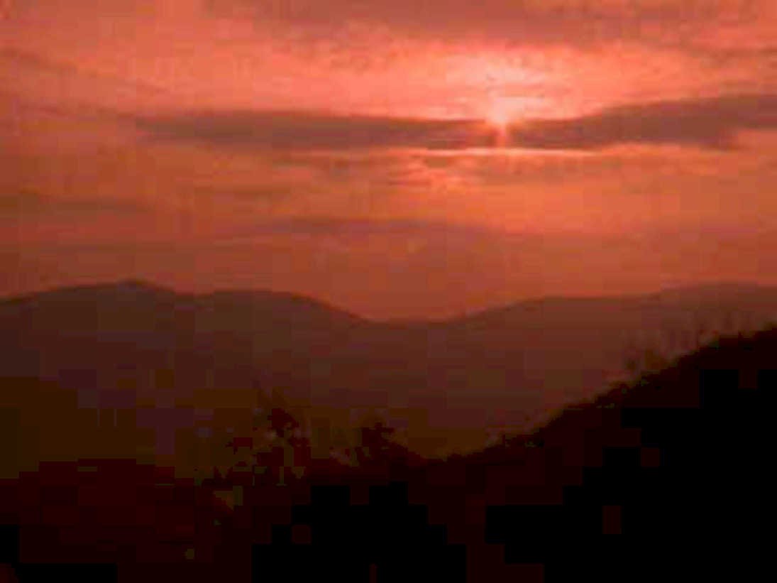 sunset mountains redsky1980s 1990s A4 Photo Print