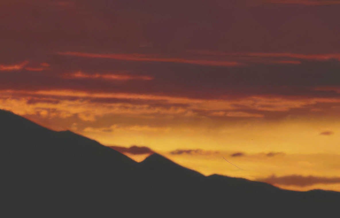 sunset mountains sky 1 Vintage A4 Photo Print