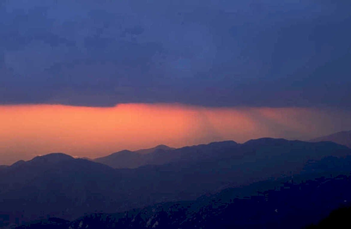 sunset mountains sky 1980s 1990s A4 Photo Print