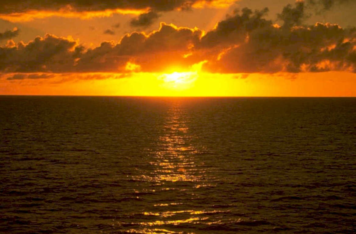 sunset ocean clouds 1 1980s 1990s A4 Photo Print