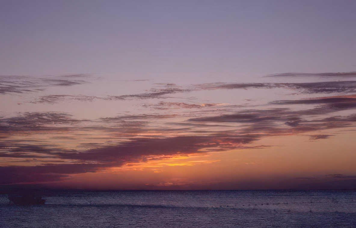 sunset ocean clouds 1 Vintage A4 Photo Print