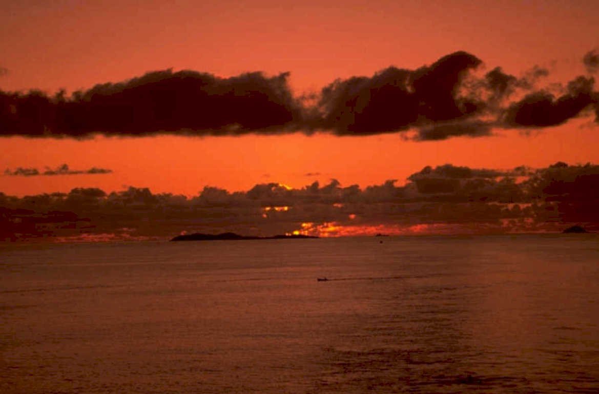 sunset ocean clouds 1980s 1990s A4 Photo Print