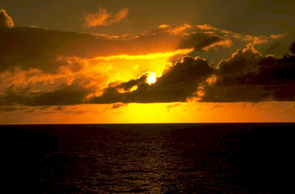 sunset ocean clouds 2 1980s 1990s A4 Photo Print 42
