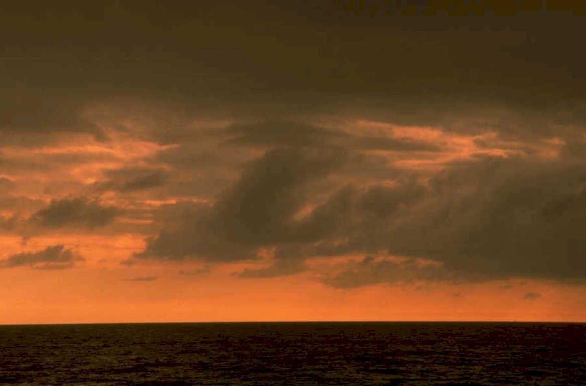 sunset ocean clouds 2 1980s 1990s A4 Photo Print