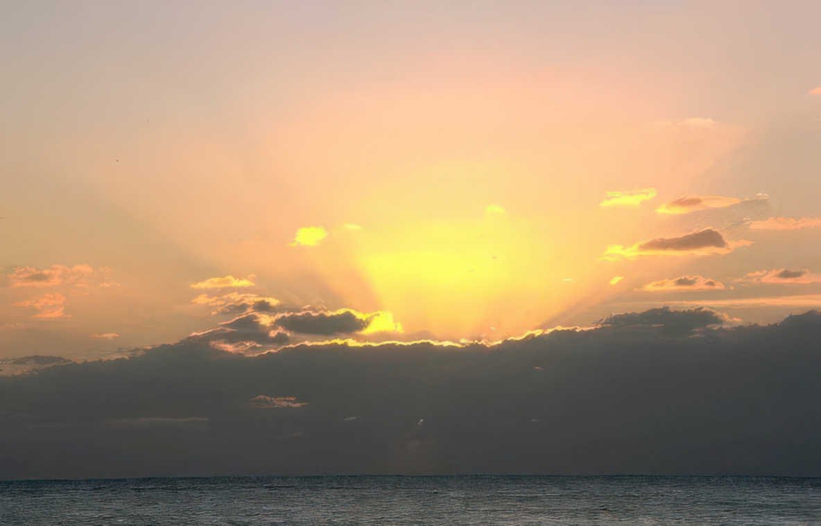 sunset ocean clouds 3 Vintage A4 Photo Print