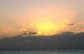 sunset ocean clouds Vintage A4 Photo Print