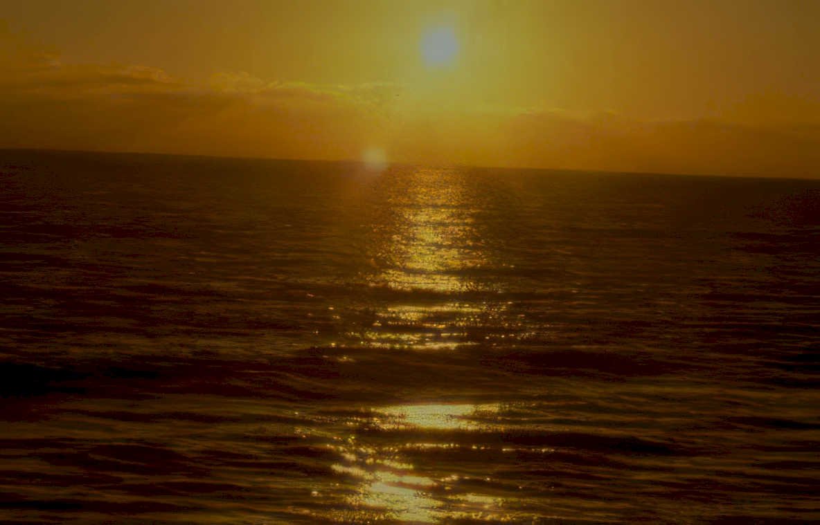 sunset ocean glow 1 Vintage A4 Photo Print