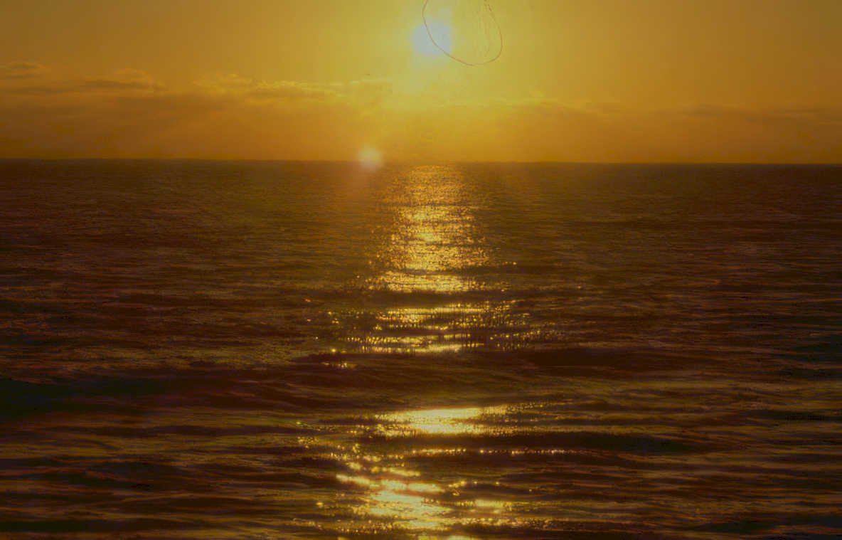 sunset ocean glow 2 Vintage A4 Photo Print