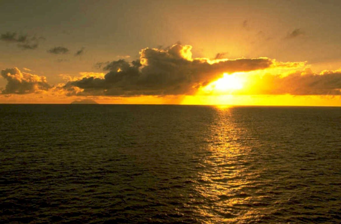 sunset ocean golden 1980s 1990s A4 Photo Print