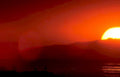 sunset ocean mountains 1 Vintage A4 Photo Print