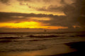 sunset ocean platform 1980s 1990s A4 Photo Print