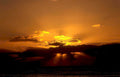 sunset ocean rays Vintage A4 Photo Print