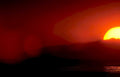 sunset ocean red Vintage A4 Photo Print