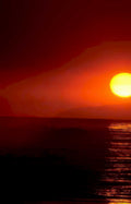 sunset ocean redsky Vintage A4 Photo Print