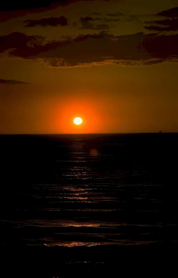 sunset ocean reflection 2 Vintage A4 Photo Print