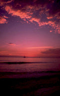 sunset ocean rig 1980s 1990s A4 Photo Print 42