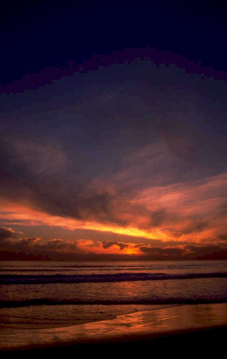 sunset ocean sky 1 1980s 1990s A4 Photo Print