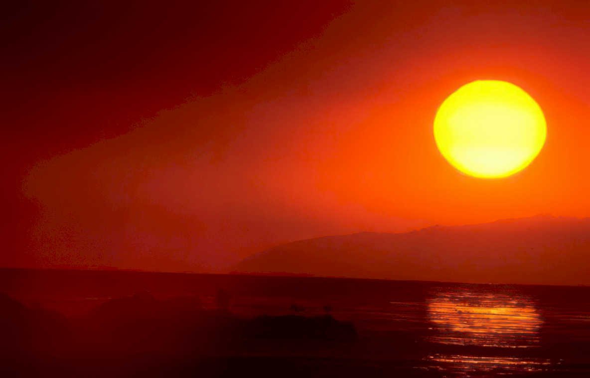 sunset ocean sky 1 Vintage A4 Photo Print