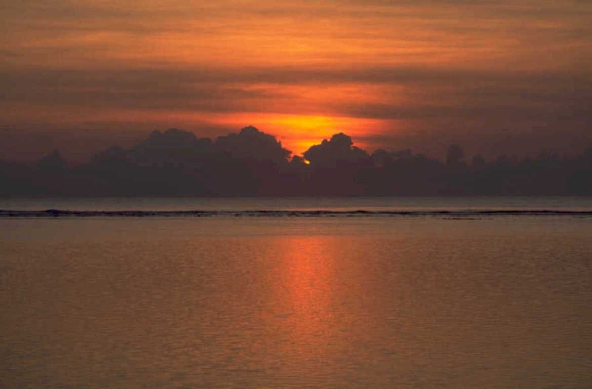 sunset ocean sky 1980s 1990s A4 Photo Print