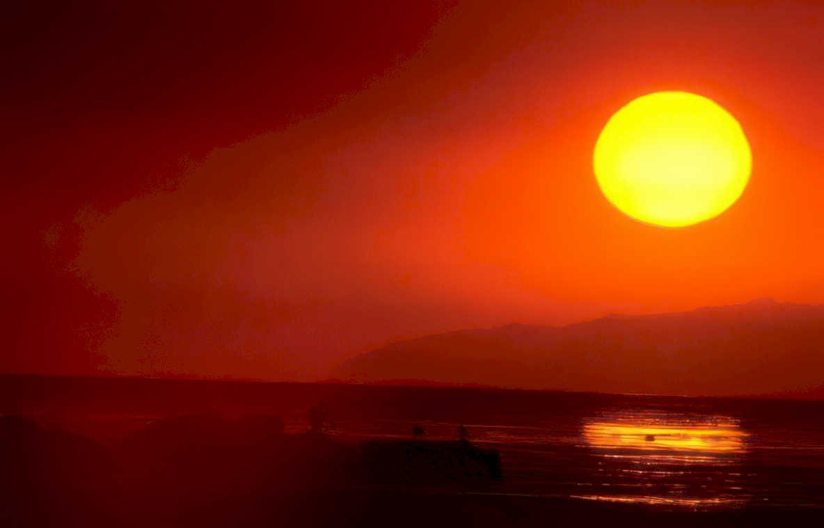 sunset ocean sky 2 Vintage A4 Photo Print