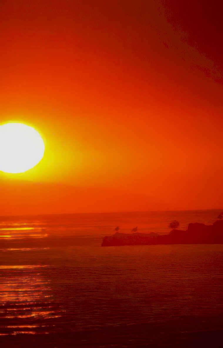 sunset ocean sky 4 Vintage A4 Photo Print