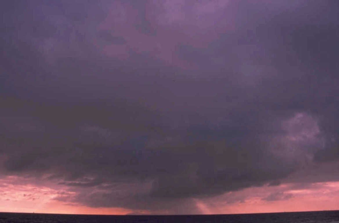 sunset ocean storm 1980s 1990s A4 Photo Print